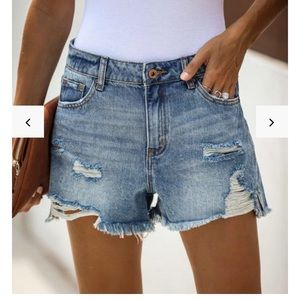 Vici Bonnie Distressed Denim Boyfriend Shorts